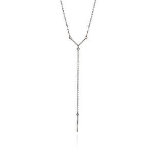 BLACK RHODIUM CHAIN WITH ZIRCONIA