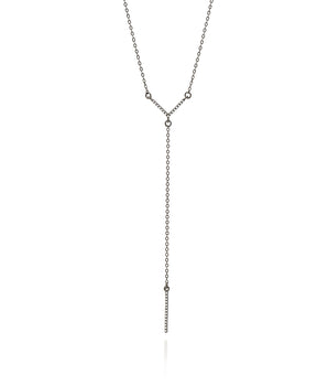 BLACK RHODIUM CHAIN WITH ZIRCONIA