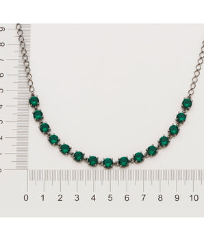 BLACK RHODIUM CHAIN WITH CRYSTAL