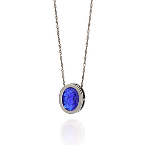 BLACK RHODIUM PENDANT WITH CRYSTAL