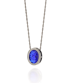 BLACK RHODIUM PENDANT WITH CRYSTAL