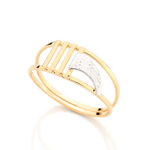 GOLD RING WIT RHODIUM