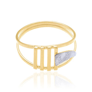 GOLD RING WIT RHODIUM