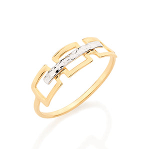 GOLD RING WITH RHODIUM