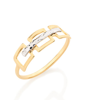 GOLD RING WITH RHODIUM