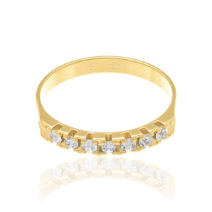 GOLD HALF WEDDING RING WITH CRYSTALS