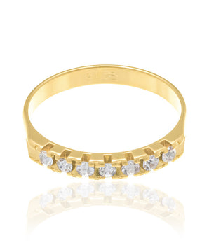GOLD HALF WEDDING RING WITH CRYSTALS