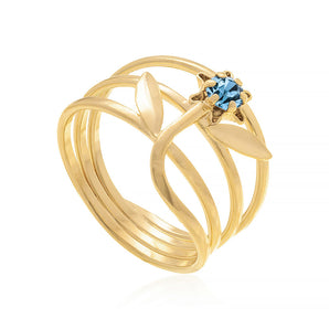 GOLD RING WITH CRYSTALS