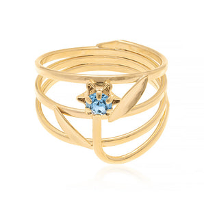 GOLD RING WITH CRYSTALS