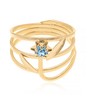 GOLD RING WITH CRYSTALS