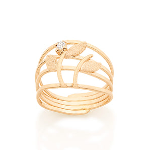 GOLD PLATED RING WITH CRYSTAL