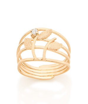 GOLD PLATED RING WITH CRYSTAL