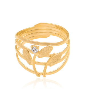 GOLD PLATED RING WITH CRYSTAL