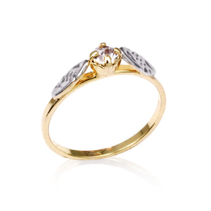 GOLD PLATED KID'S RING WITH CRYSTAL