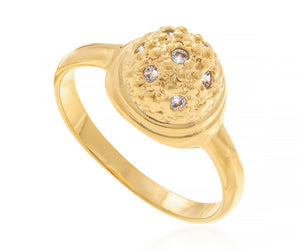 GOLD PLATED RING WITH ZIRCONIA