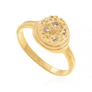 GOLD PLATED RING WITH ZIRCONIA