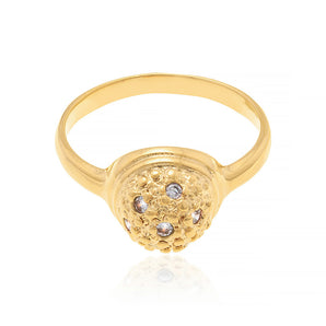 GOLD PLATED RING WITH ZIRCONIA