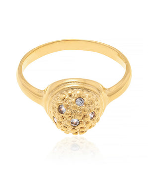 GOLD PLATED RING WITH ZIRCONIA
