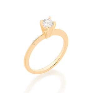 GOLD SOLITARY RING WITH ZIRCONIA