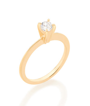 GOLD SOLITARY RING WITH ZIRCONIA