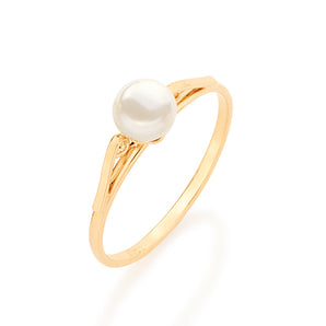 GOLD PLATED RING WITH PEARL