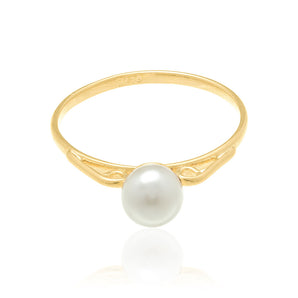 GOLD PLATED RING WITH PEARL