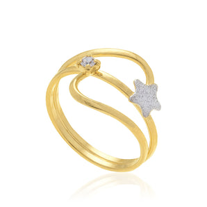 GOLD RING WITH RHODIUM APPLICATION