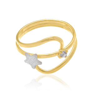 GOLD RING WITH RHODIUM APPLICATION