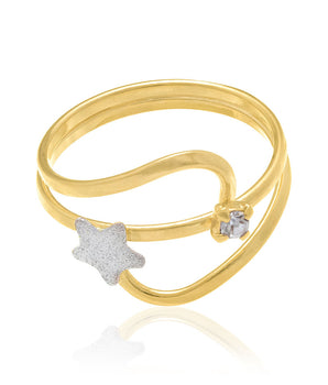 GOLD RING WITH RHODIUM APPLICATION