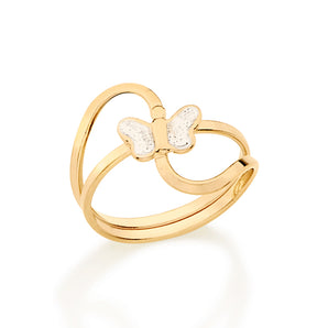 GOLD RING WITH RHODIUM APPLICATION