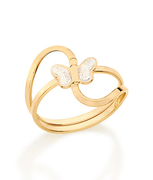 GOLD RING WITH RHODIUM APPLICATION