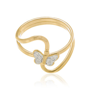 GOLD RING WITH RHODIUM APPLICATION