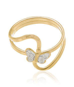 GOLD RING WITH RHODIUM APPLICATION