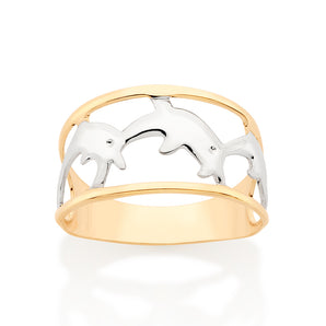 GOLD RING WITH RHODIUM APPLICATION