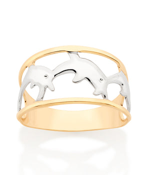 GOLD RING WITH RHODIUM APPLICATION