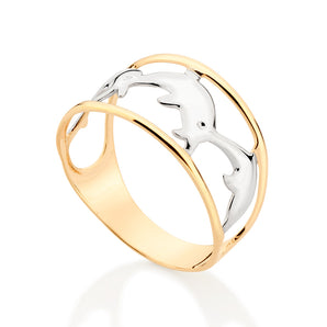 GOLD RING WITH RHODIUM APPLICATION