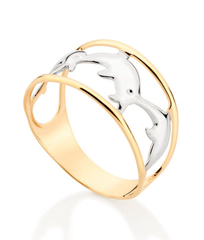 GOLD RING WITH RHODIUM APPLICATION