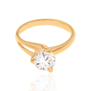 GOLD SOLITARY RING WITH ZIRCONIA