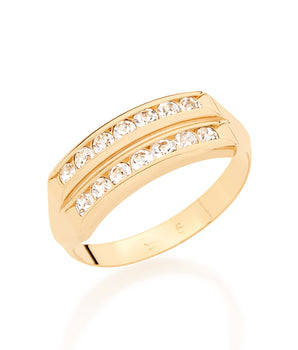 GOLD RING WITH CRYSTALS