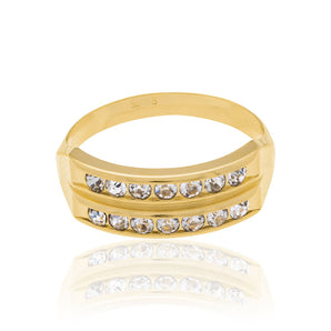 GOLD RING WITH CRYSTALS