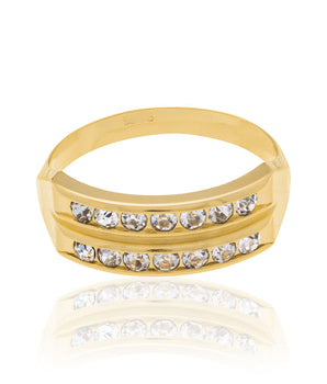 GOLD RING WITH CRYSTALS