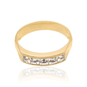 GOLD HALF WEDDING RING WITH CRYSTALS