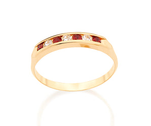 GOLD HALF WEDDING RING WITH CRYSTALS