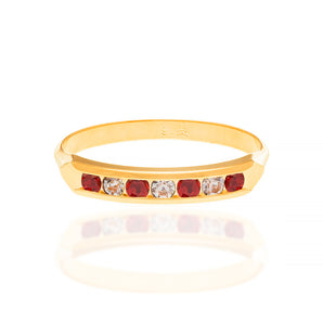 GOLD HALF WEDDING RING WITH CRYSTALS