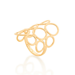 GOLD MULTIPLE HOLLOW CIRCLES RING