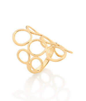 GOLD MULTIPLE HOLLOW CIRCLES RING