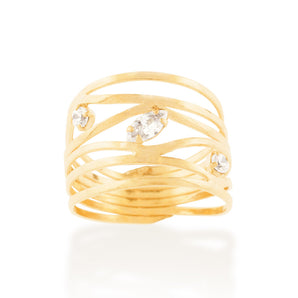 GOLD RING WITH ZIRCONIA