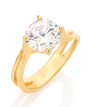 GOLD RING WITH ZIRCONIA