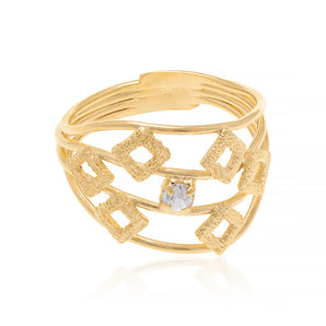 GOLD RING WITH CRYSTAL