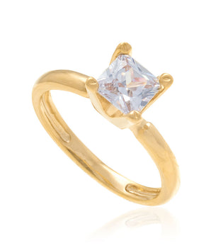 GOLD RING WITH ZIRCONIA